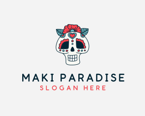 Mexican Calavera Skull logo design