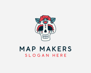 Mexican Calavera Skull logo design