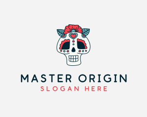 Mexican Calavera Skull logo design