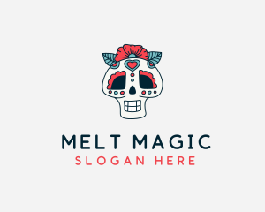 Mexican Calavera Skull logo design