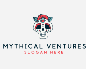 Mexican Calavera Skull logo design