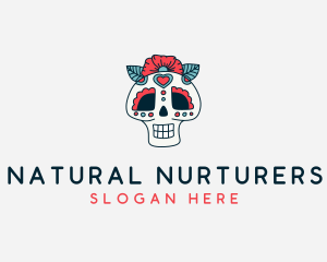 Mexican Calavera Skull logo design