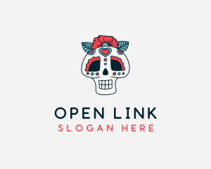 Mexican Calavera Skull logo design