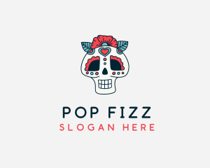 Mexican Calavera Skull logo design