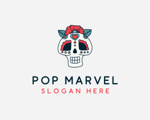 Mexican Calavera Skull logo design