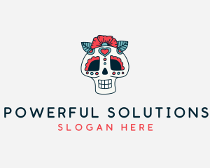 Mexican Calavera Skull logo design