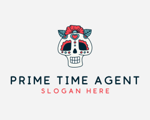 Mexican Calavera Skull logo design