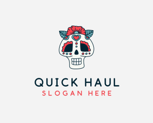 Mexican Calavera Skull logo design