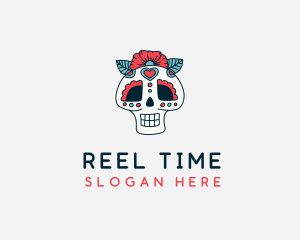 Mexican Calavera Skull logo design