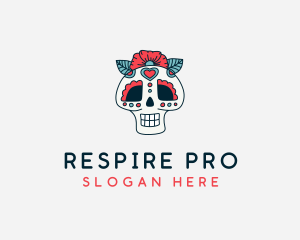 Mexican Calavera Skull logo design