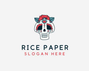 Mexican Calavera Skull logo design