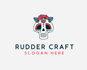 Mexican Calavera Skull logo design