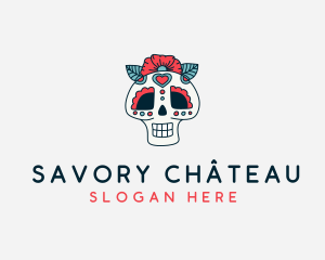 Mexican Calavera Skull logo design