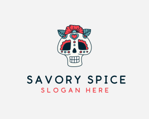 Mexican Calavera Skull logo design