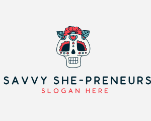 Mexican Calavera Skull logo design