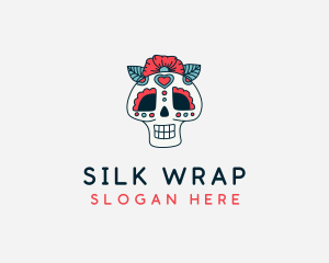 Mexican Calavera Skull logo design