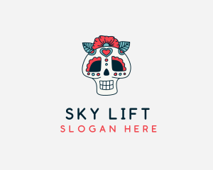 Mexican Calavera Skull logo design