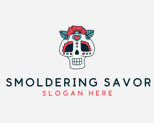 Mexican Calavera Skull logo design