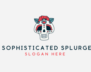 Mexican Calavera Skull logo design