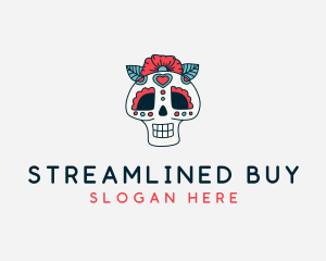 Mexican Calavera Skull logo design