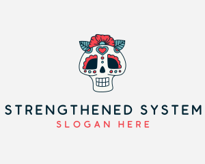 Mexican Calavera Skull logo design