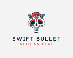 Mexican Calavera Skull logo design