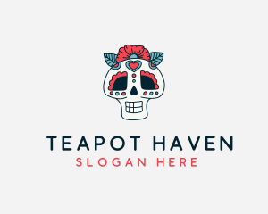 Mexican Calavera Skull logo design