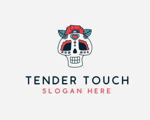 Mexican Calavera Skull logo design