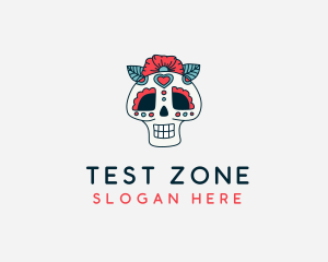 Mexican Calavera Skull logo design