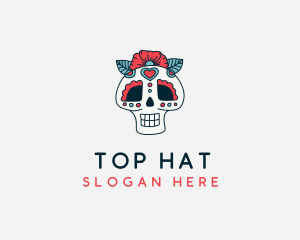 Mexican Calavera Skull logo design