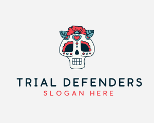 Mexican Calavera Skull logo design