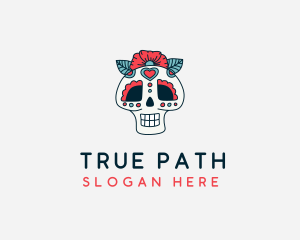 Mexican Calavera Skull logo design