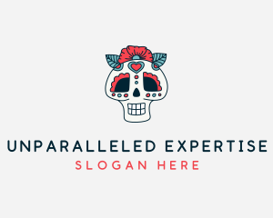 Mexican Calavera Skull logo design