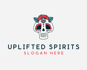 Mexican Calavera Skull logo design