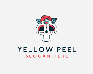 Mexican Calavera Skull logo design