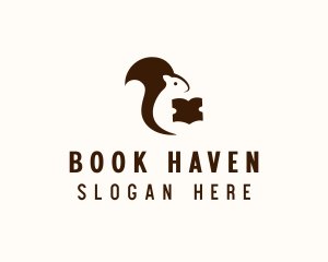 Minimalist Squirrel Book logo design