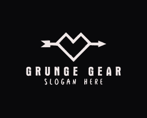 Grunge Geometric Heart Arrow logo