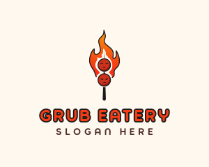 Grill Skewer Kebab  logo design