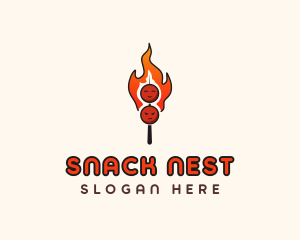 Grill Skewer Kebab  logo design