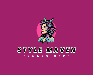 Pinup Woman Fashionista logo design