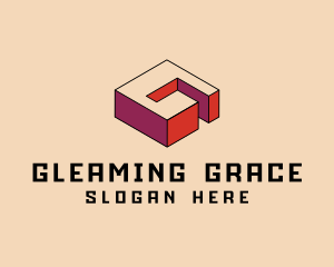 3D Pixel Letter G logo design