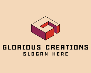 3D Pixel Letter G logo design