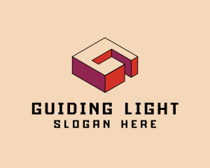 3D Pixel Letter G logo design