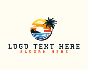 Tropical Palm Tree Island  logo