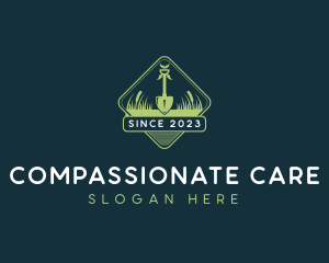 Grass Lawn Care Shovel logo design