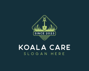 Grass Lawn Care Shovel logo design