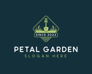 Grass Lawn Care Shovel logo design