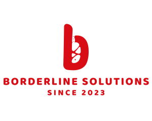 Red Knife Letter B logo design