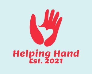 Red Heart Hands  logo design