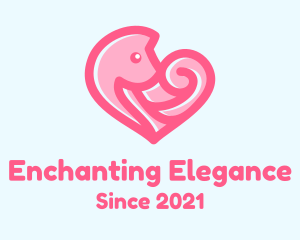 Pink Heart Fox logo design